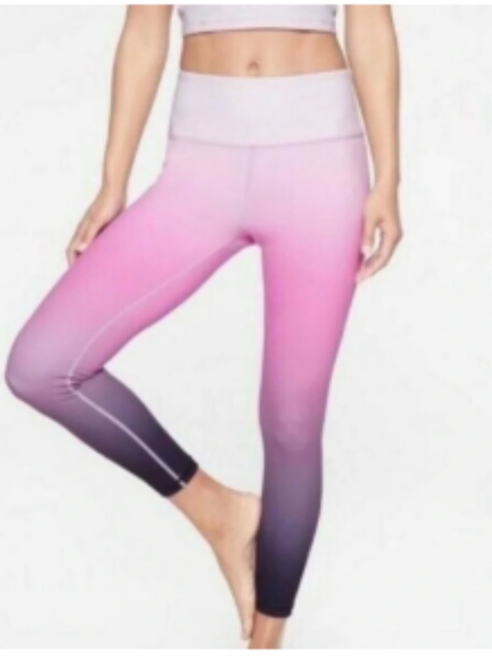 Athleta Elation High Rise 7/8 Leggings Ombre Spring Night Size M